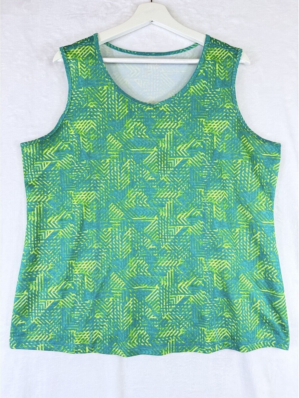 Made For Life Active Wear Top 1X Tank Green Plus Size Women